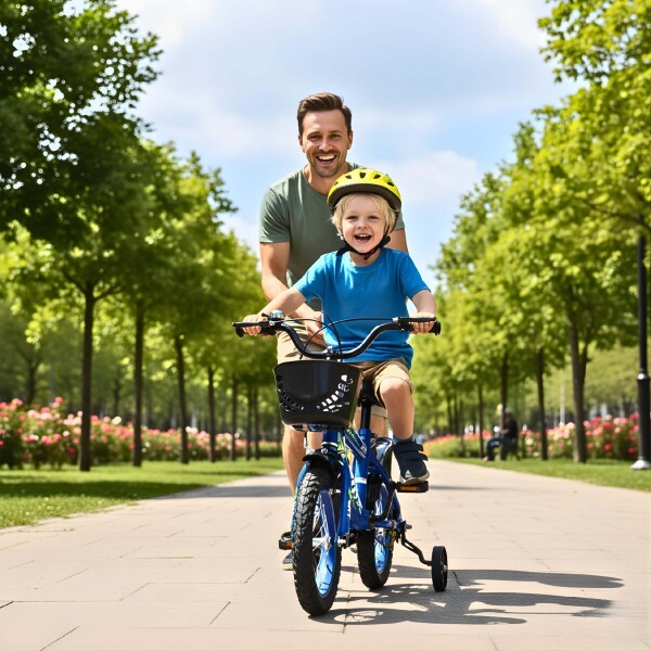 Bicicleta Infantil Sport Rod 12 Canasto Rueditas Guardabarros Azul 1