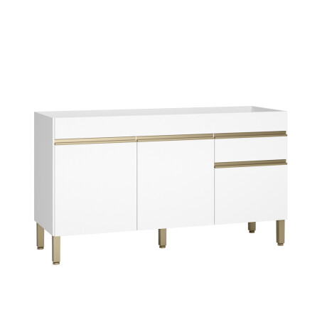 Modulo Bajo Mesada Sin Tapa Tres Puertas De 150 cms. BLANCO