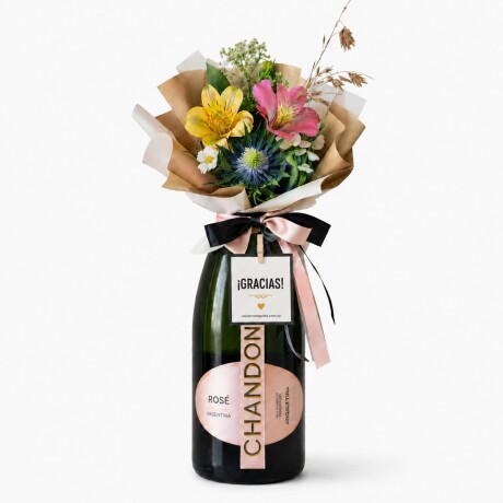 Premium Bouquet Chandon y Arreglo de flores- Gracias Premium Bouquet Chandon y Arreglo de flores- Gracias