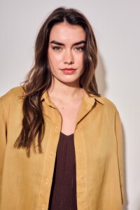 Camisa Lyocell Mostaza