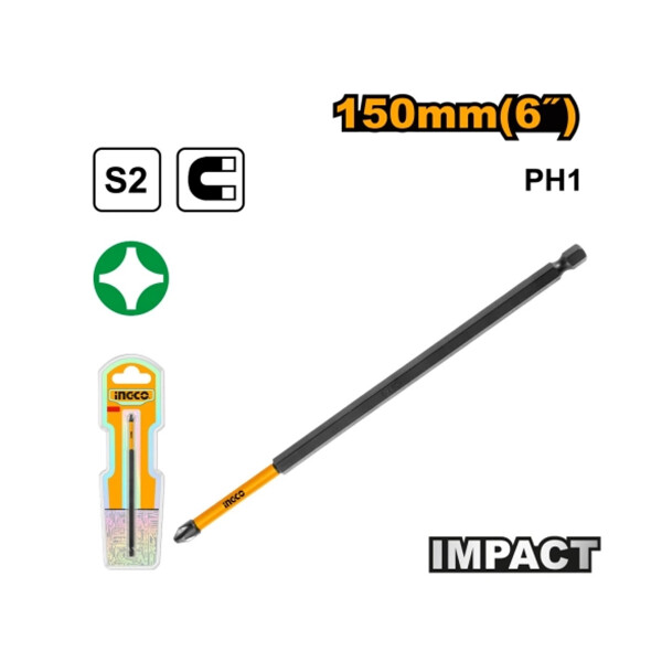 PUNTA DE ATORNILLADOR DE IMPACTO 6´´ INGCO SDBIM71PH1150 PUNTA DE ATORNILLADOR DE IMPACTO 6´´ INGCO SDBIM71PH1150