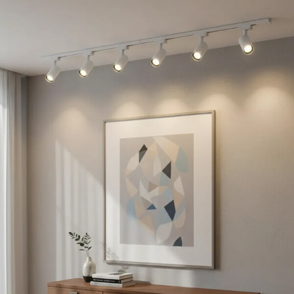 Luminaria Riel 2 Metros Con Unión + 6 Spot Lampara Led Bello Luminaria Riel 2 Metros Con Unión + 6 Spot Lampara Led Bello