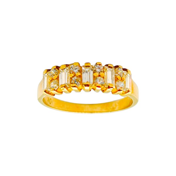 Anillo-Oro bajo-Piedras circonias-AN8034 conpiedra