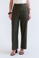 PANTALON LINO LYRIO OLIVA