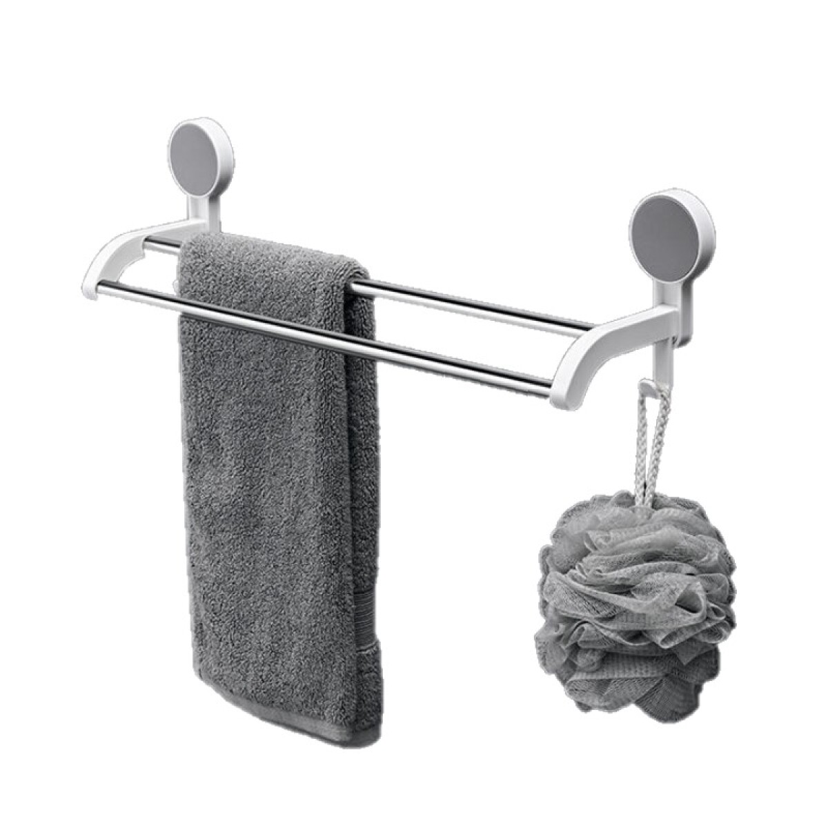 Toallero Blanco doble C/sopapa 49x13x13cm - Toallero Blanco Doble C/sopapa 49x13x13cm 