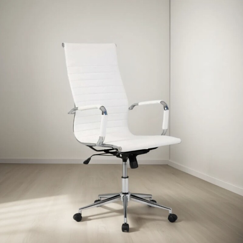 Silla Ejecutiva Lumax Tady Ergonómica Con Tapizado En Ecocuero Y Base De Acero Beige