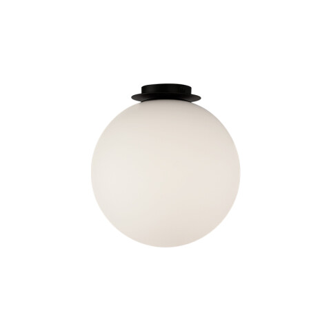 Lámpara de techo negro con globo opal E27 Ø300mm BA0154
