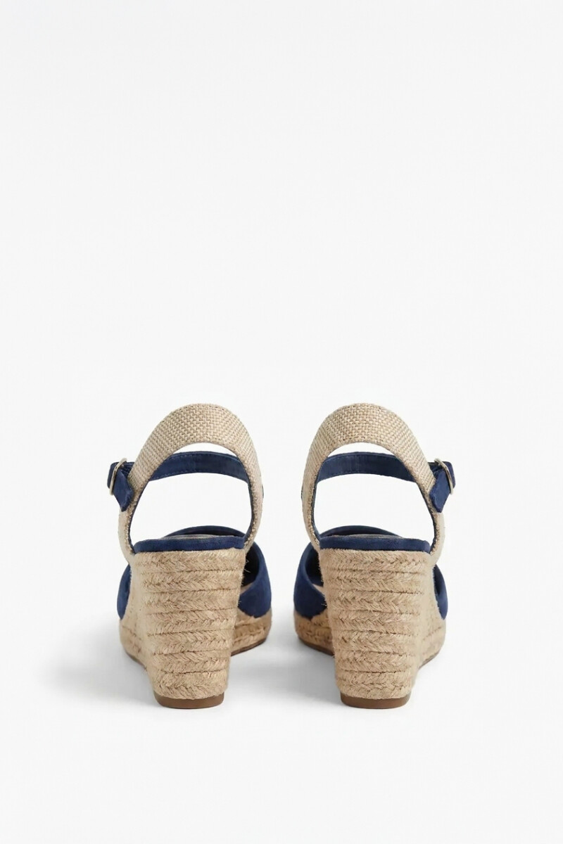 Sandalia plataforma yute azul marino