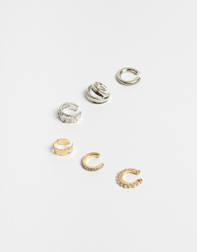 Bijou Cuff Perlas Cuff De Metal - Combinacion Bicolor