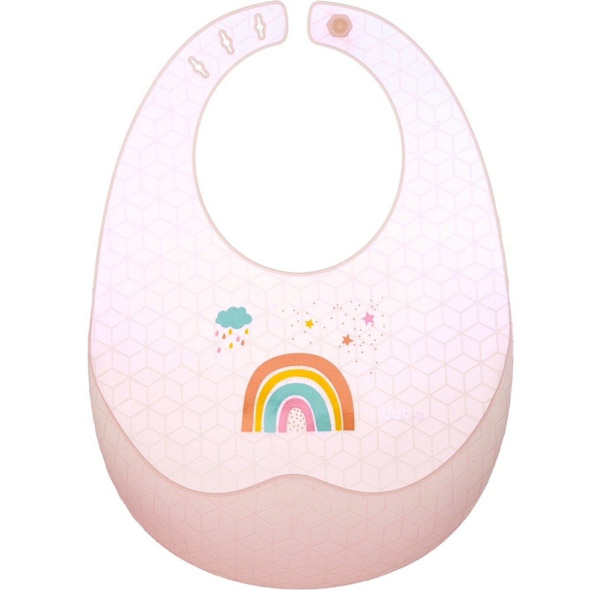 Babero silicona con estuche de viaje - rosa 