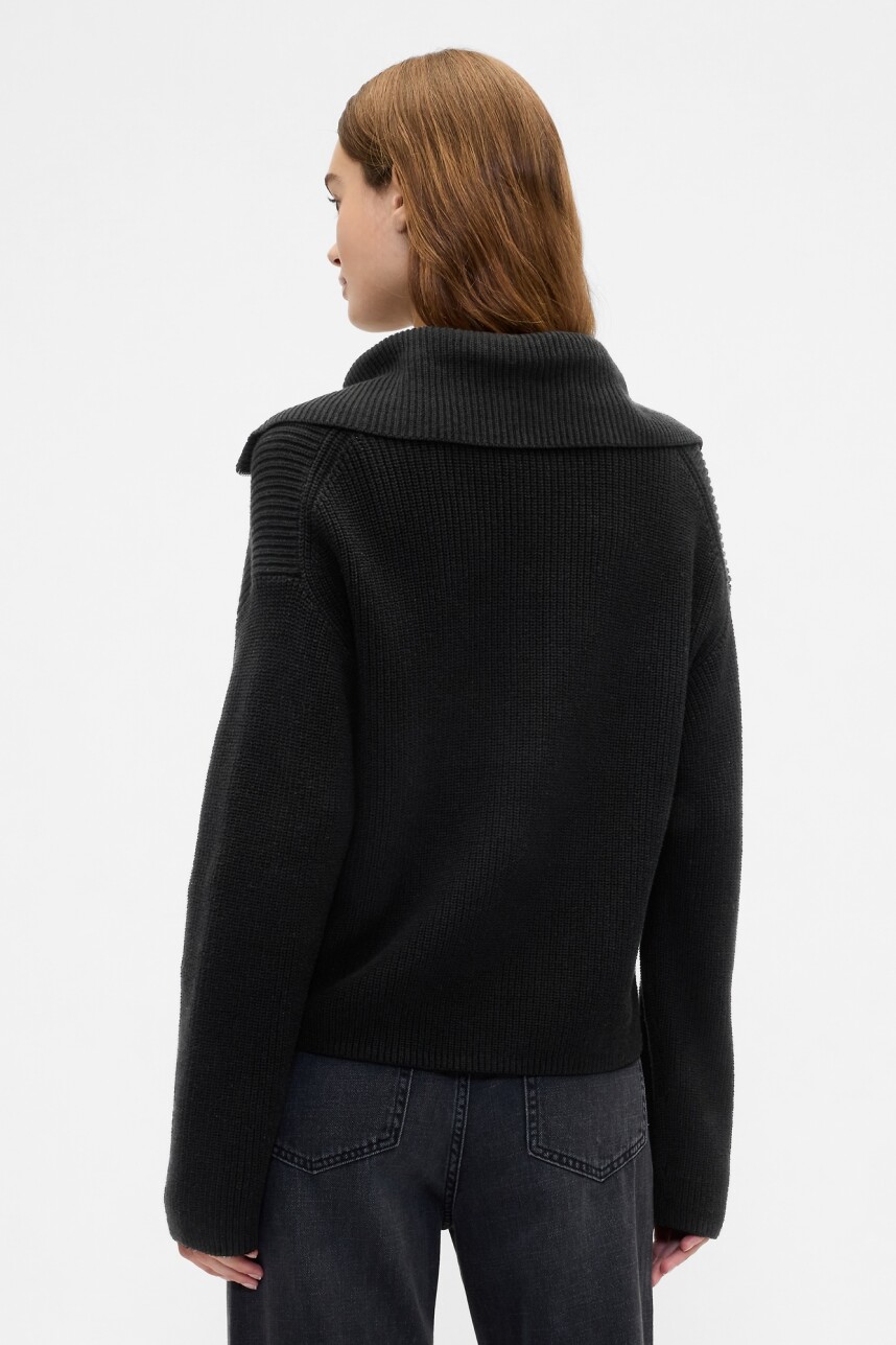 Buzo Medio Cierre Algodón Mujer Black 1