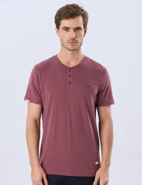 REMERA LISA DE ALGODÓN Bordo Melange