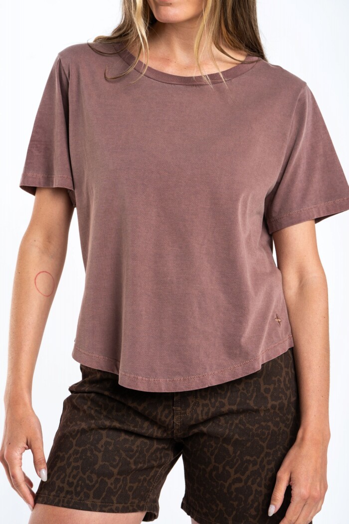 Remera Algodon Lavado Mocha