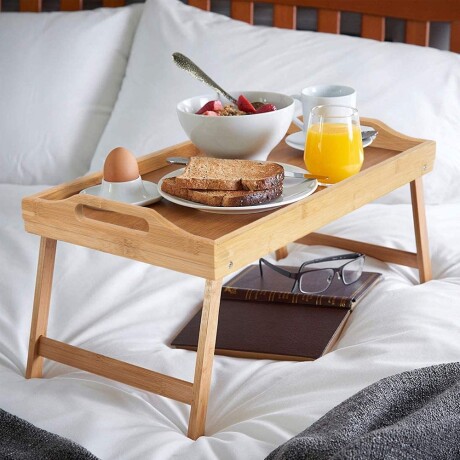 Bandeja Mesa de Desayuno Plegable con Asas en Bamboo Natural