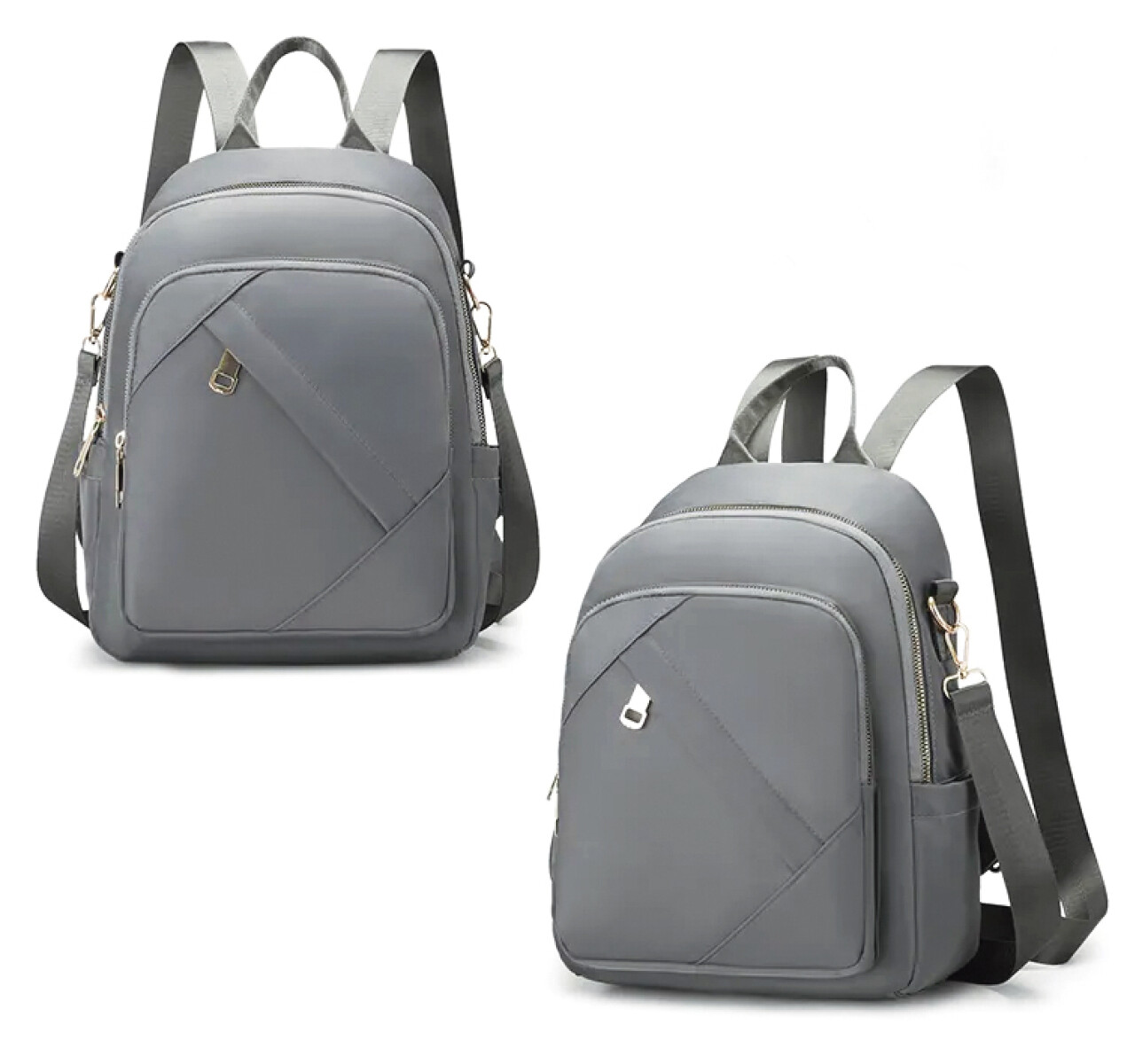 Mochila de nylon dama - Gris 