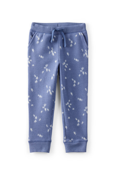 Pantalón de algodón, azul, diseño corazones Pantalón de algodón, azul, diseño corazones