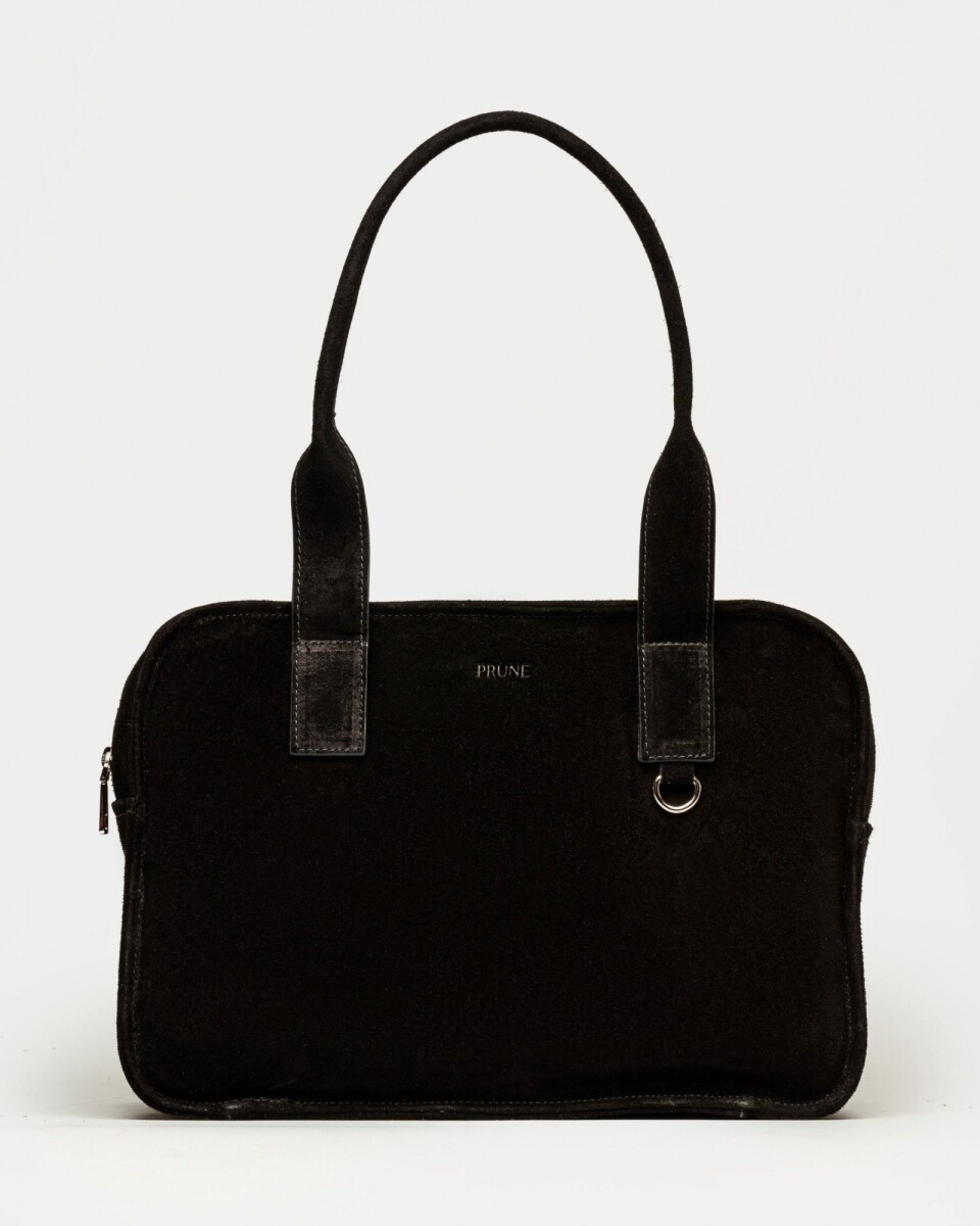 Bolso Capri en cuero gamuza - Negro 
