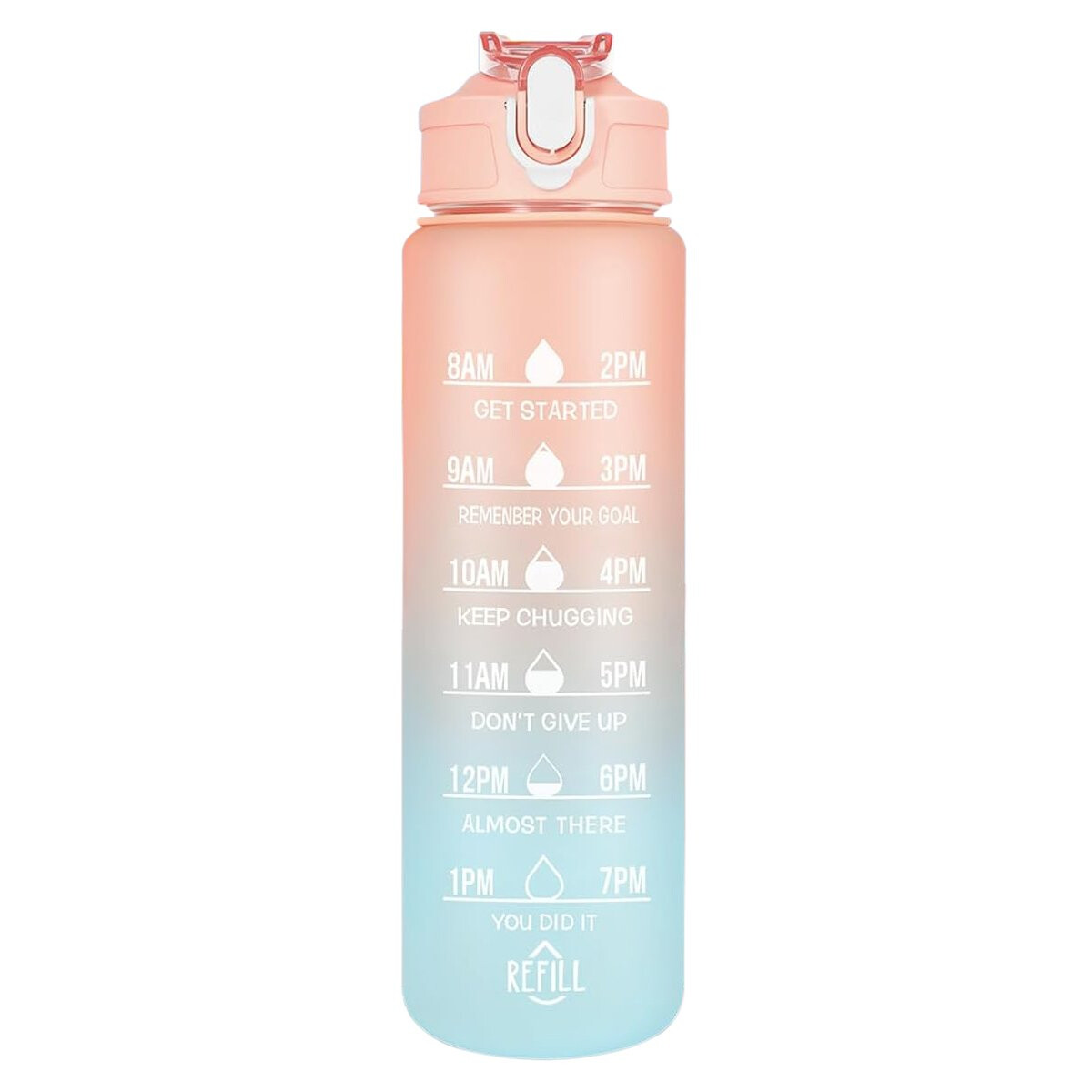 Botella De Agua Deportiva 750ml Motivacional Hidratacion Fit - Variante Color Rosa 