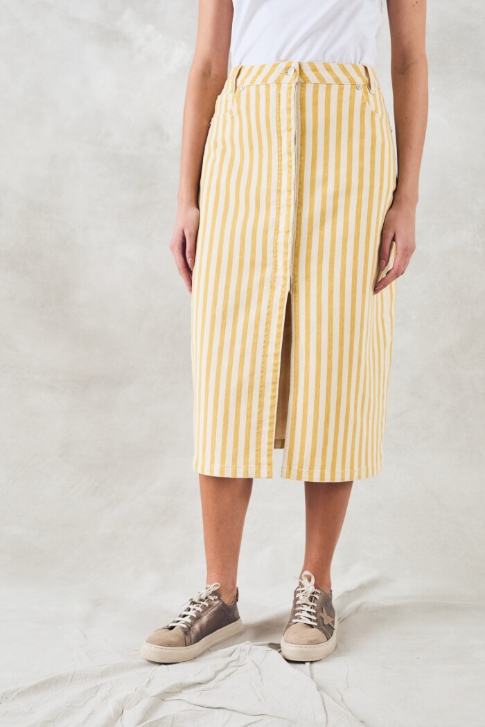 Falda Midi Raya Crudo