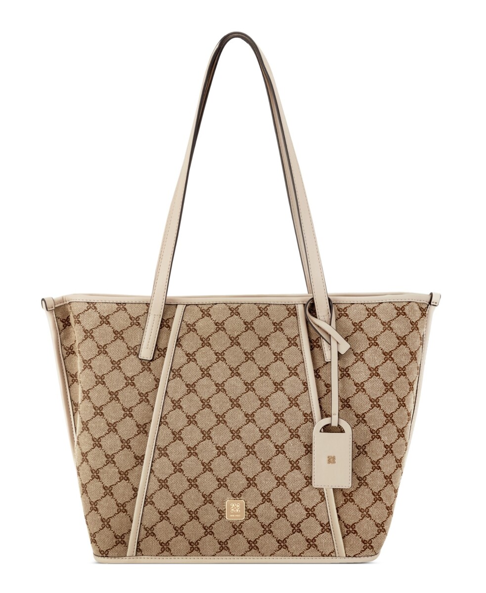 Tote Quincie 3 Compartment - Mocha Logo/beige 