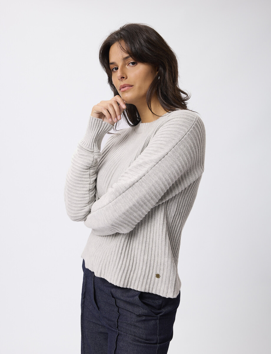Sweater estructuras gris claro