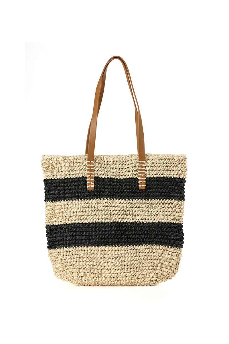 Bolso tejido Gold Negro