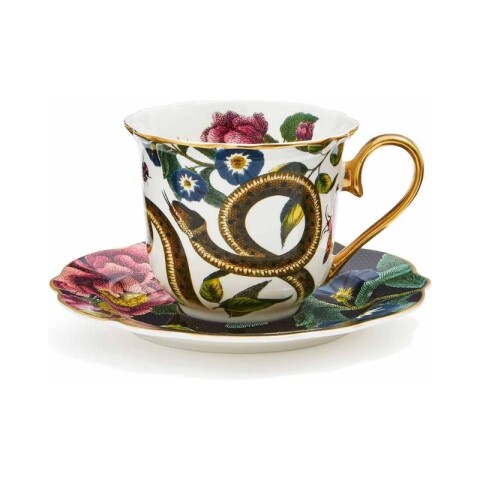 PORTMEIRION CREATURES OF CURIOSITY TAZA CAFÉ C/PLATO SET X2 SNAKE PORTMEIRION CREATURES OF CURIOSITY TAZA CAFÉ C/PLATO SET X2 SNAKE
