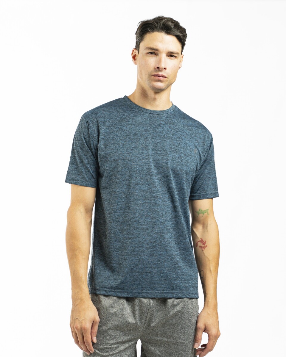 Remera Deportiva Dry Fit - MARINO OSC MELANGE/SIN COLOR 