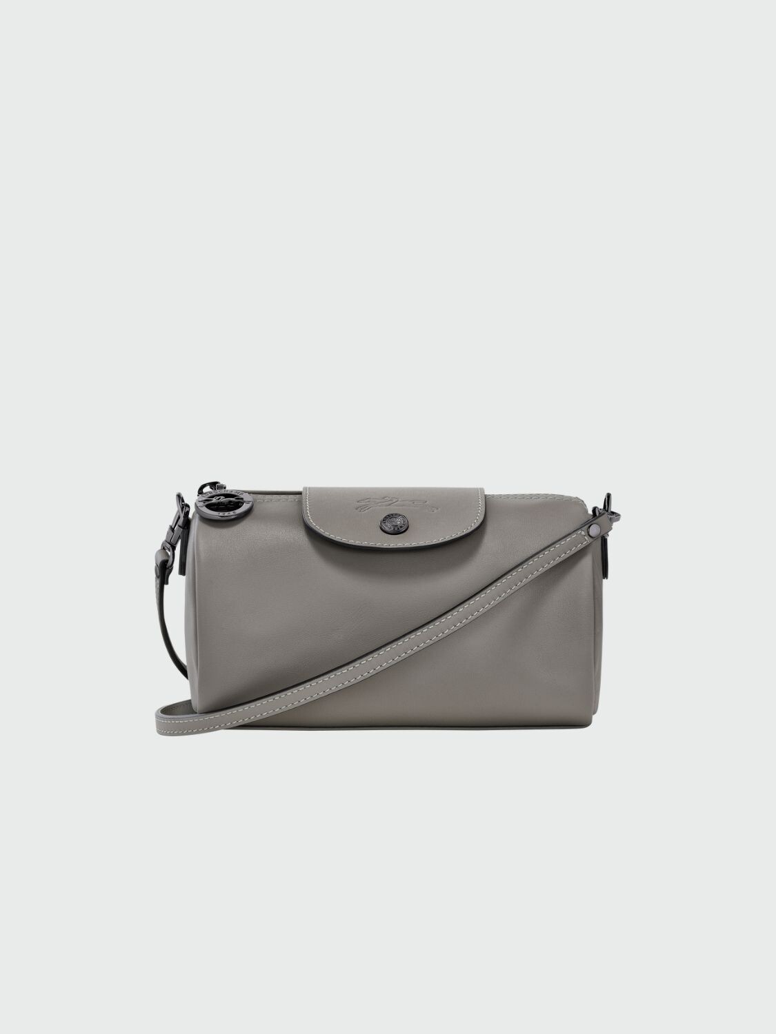 Longchamp- Cartera bandolera de cuero XS, Le pl¡age Xtra Gris