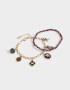 Pulseras Flexibles Sets Color Tendencia Pulsera Multi Dijes - Dorado