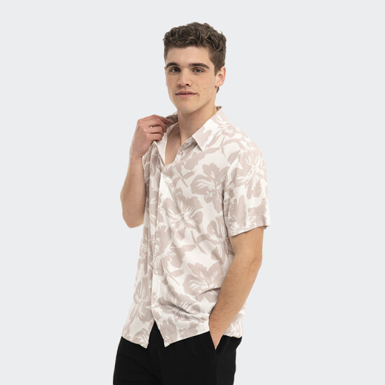 Camisa Reef de Manga Corta Estampada Blanco