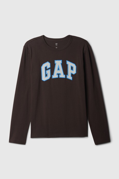 Remera Logo Gap Manga Larga Niño Terra Brown