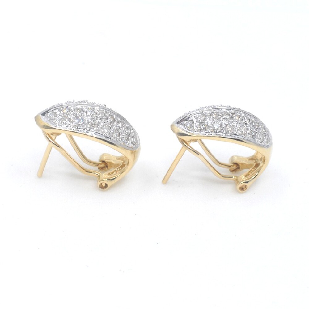 Caravanas en oro 18k 2 tonos con brillantes Caravanas en oro 18k 2 tonos con brillantes