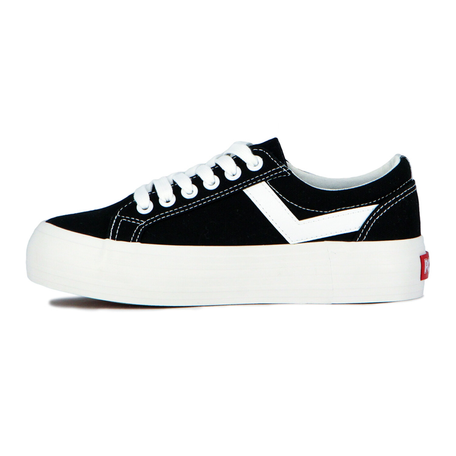 Pony Champion Casual Since 1972 Plataforma Lona Negro Negro Macri