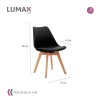 Silla Eames acolchonada con patas de madera Silla Eames acolchonada con patas de madera