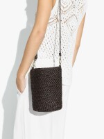 Bolso Bandolera Efecto Rafia Con Asa Versátil marron