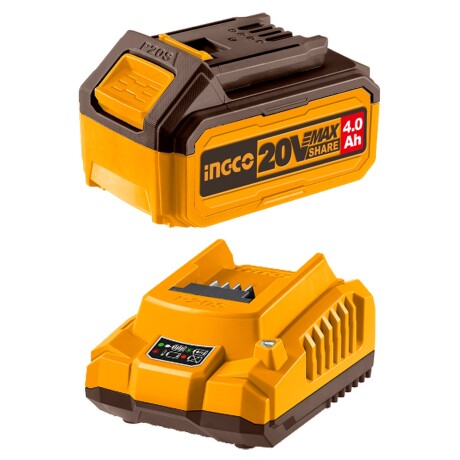 Set de 1 Batería 20v 4Ah y 1 Cargador Rápido Ingco P20S Set de 1 Batería 20v 4Ah y 1 Cargador Rápido Ingco P20S
