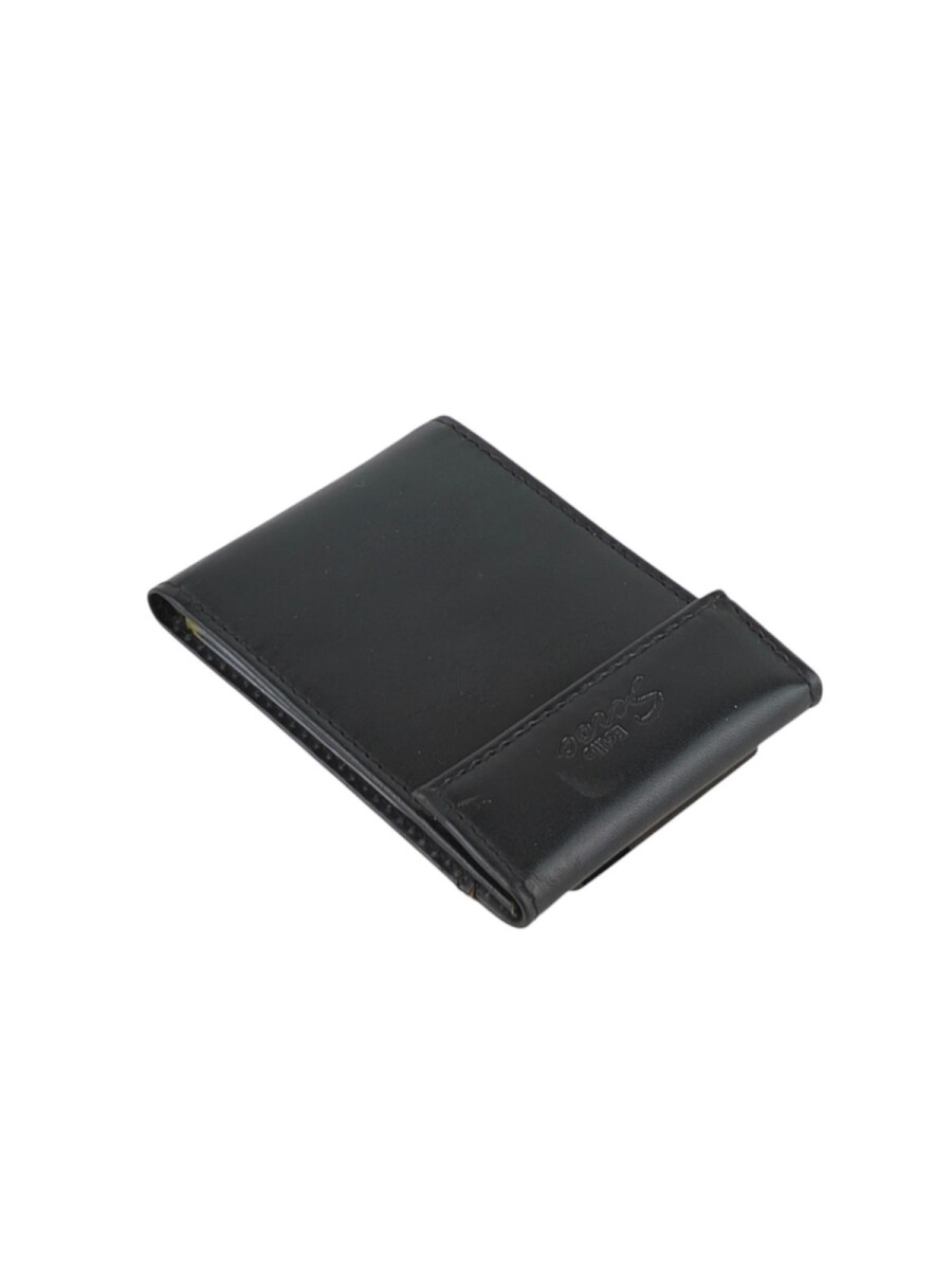 Tarjetero de Cuero con Separadores Transparentes - Negro 