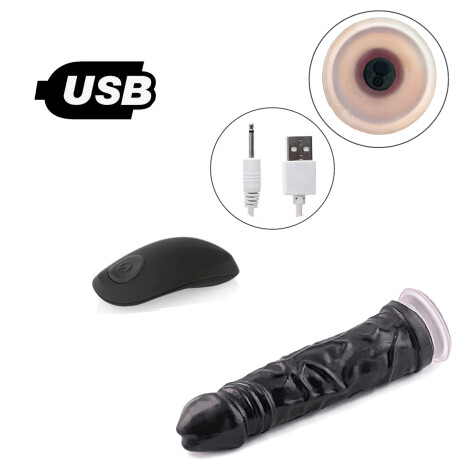 Vibrador A Control Remoto Carga USB Americano Negro