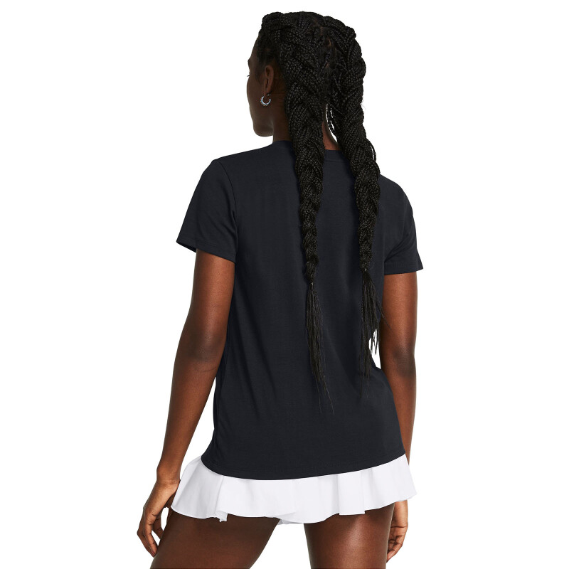 Remera Under Armour Rival Core SS-BLK de Mujer - 1383648-001 Negro-blanco