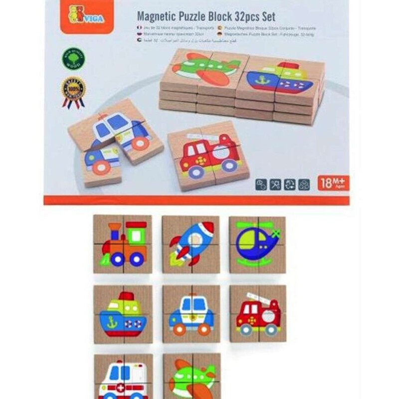 Juego de 32 bloques de rompecabezas magnéticos Juego de 32 bloques de rompecabezas magnéticos