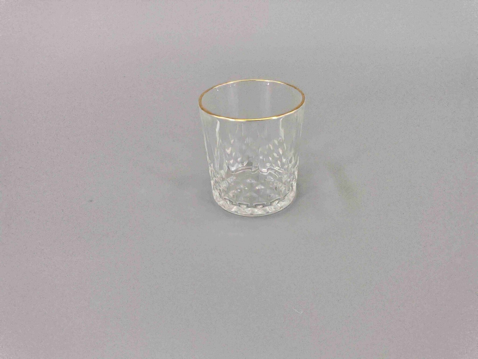 Vaso de Vidrio para Whisky Set 6 unidades Borde Dorado 