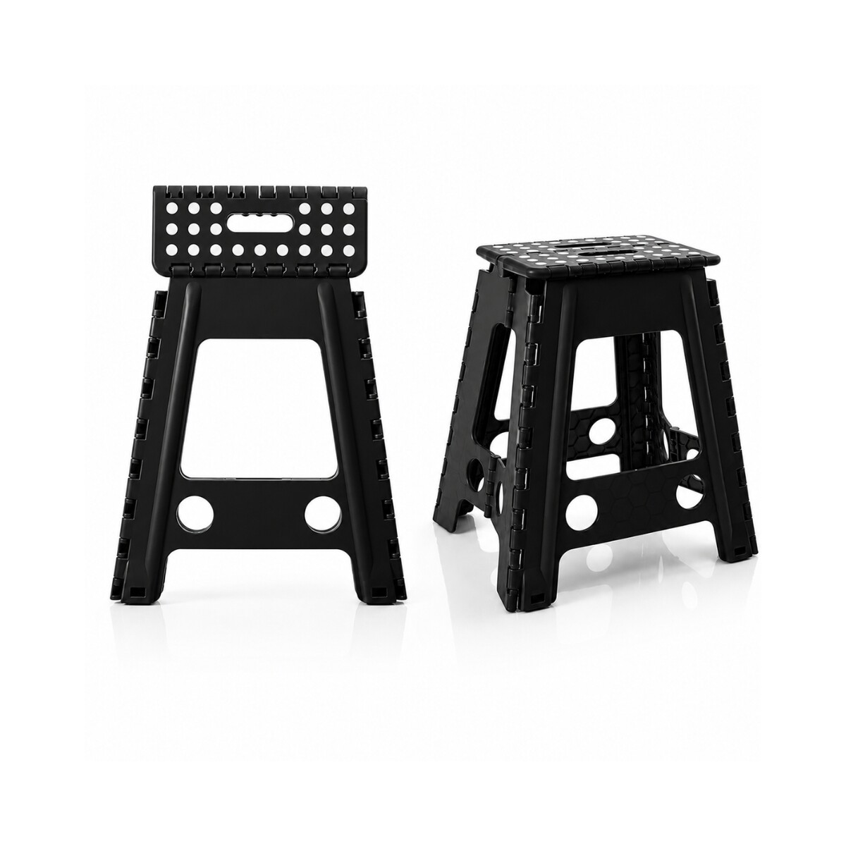 BANQUETA PLASTICA PLEGABLE NEGRA Banqueta Plastica Plegable Negra