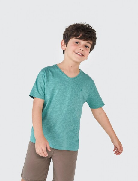 CAMISETA UNISSEX BÁSICA INFANTIL EN TELA FLAMÉ NEGRO