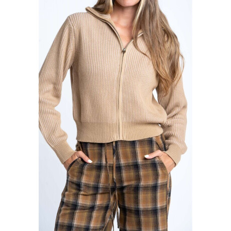 Campera Tejida Algodon Arena