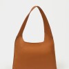 Cartera al hombro Minimal en Cuero Graneado Marron