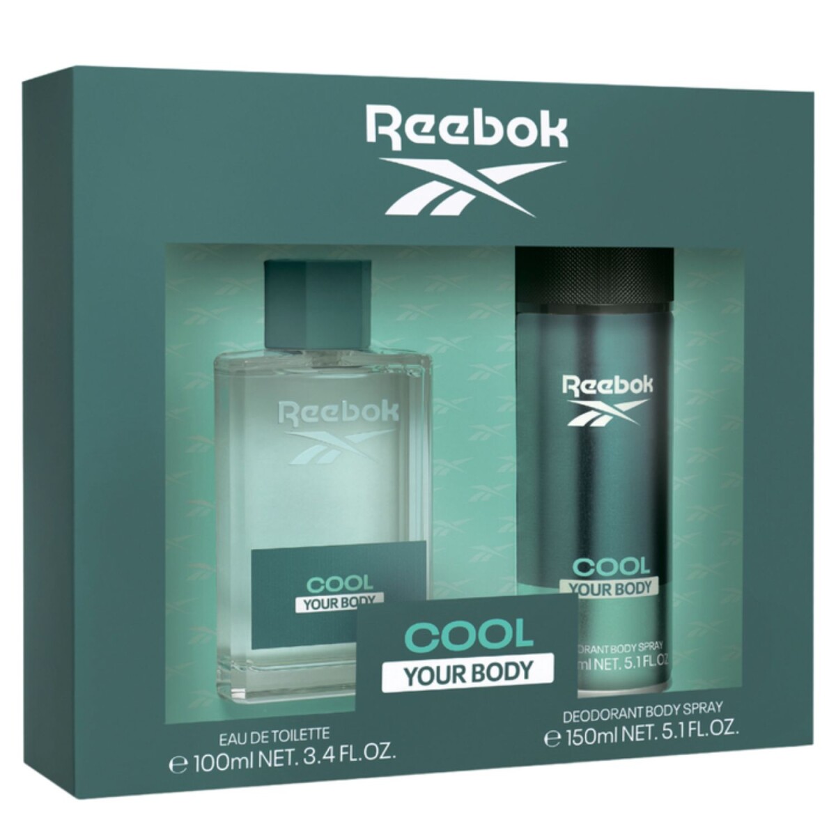 Set Perfume Reebok Cool Your Body EDT 100ml + Body Spray 150ml Para Hombre 