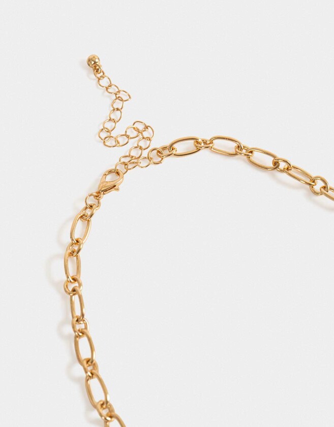 Collares Cortos Multi dijes Collar De Metal - Combinacion Bicolor