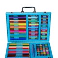 Valija infantil 128 Piezas Marcadores Lápices Crayones Madera Celeste