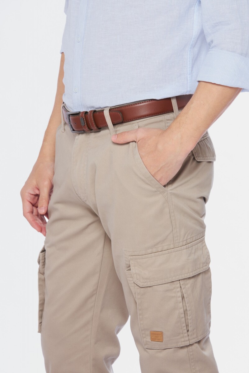 PANTALON CARGO - Khaki 